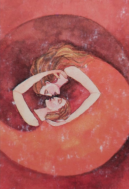 Couple yin yang rouge